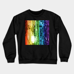 Rainbow Mirrored Disco Ball Pattern Crewneck Sweatshirt